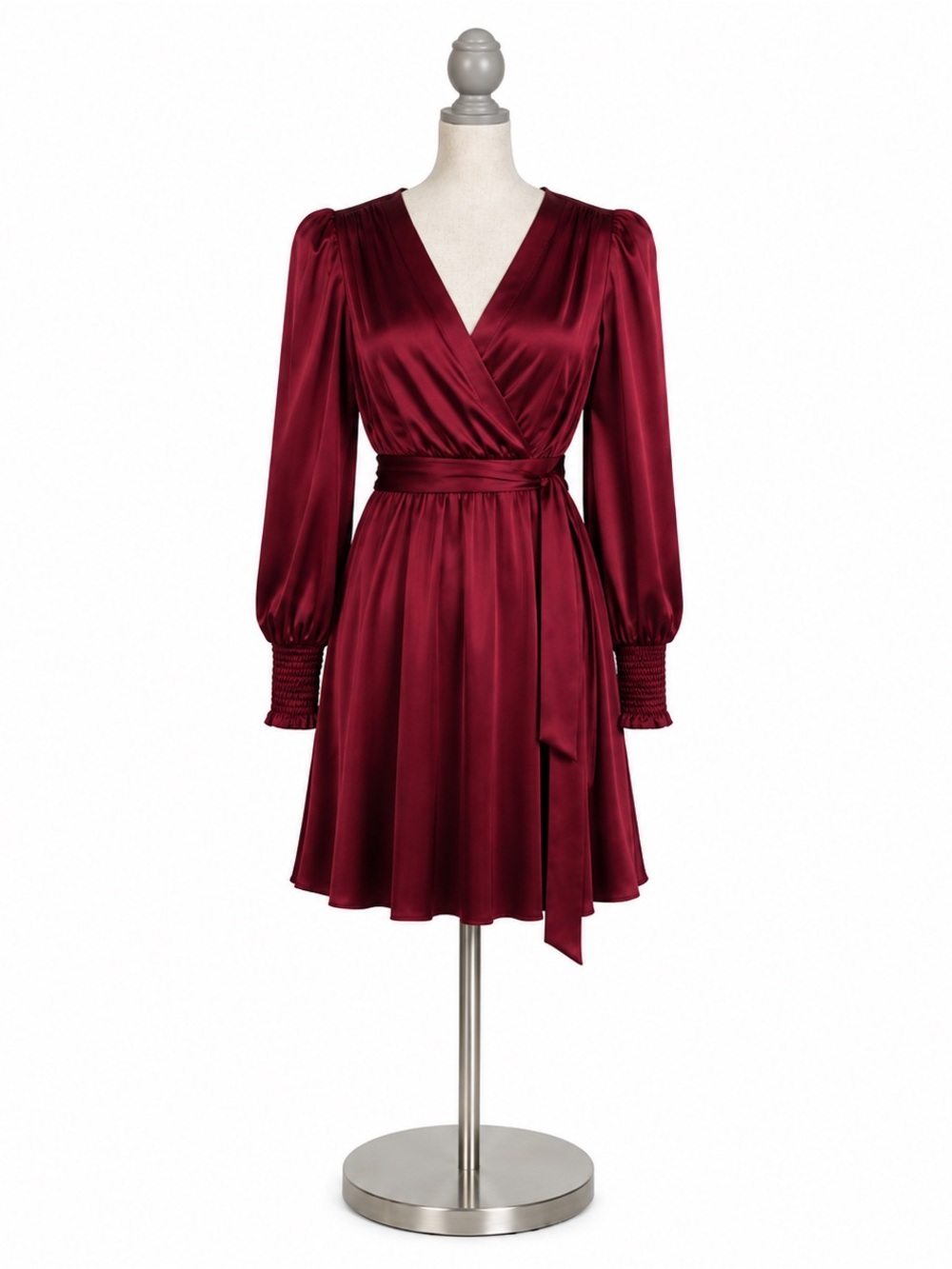 PremierAmour Women’s Size 10 Wine Burgundy Wrap Dress NWT
